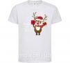 Детская футболка Happe New Year deer in red hat Белый фото