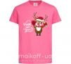 Дитяча футболка Happe New Year deer in red hat Яскраво-рожевий фото
