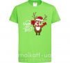 Дитяча футболка Happe New Year deer in red hat Лаймовий фото