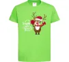 Дитяча футболка Happe New Year deer in red hat Лаймовий фото