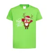 Детская футболка Happe New Year deer in red hat Лаймовый Детская футболка Happe New Year deer in red hat Лаймовый фото