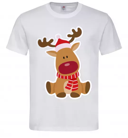 Мужская футболка Олень сидить Белый фото