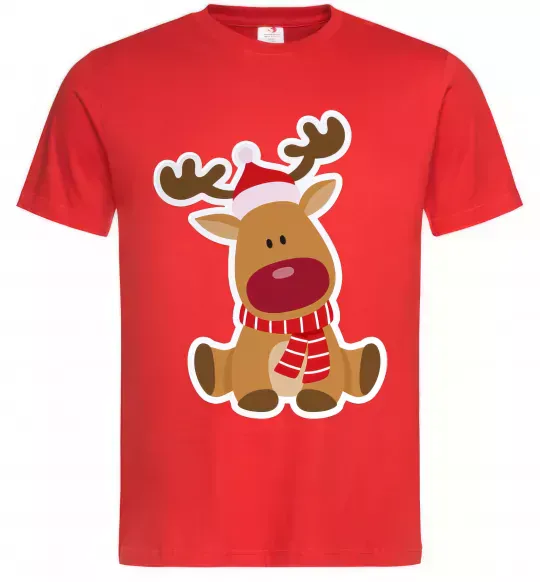 Мужская футболка Олень сидить Красный фото