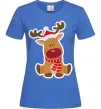 Жіноча футболка Олень сидить Яскраво-синій фото