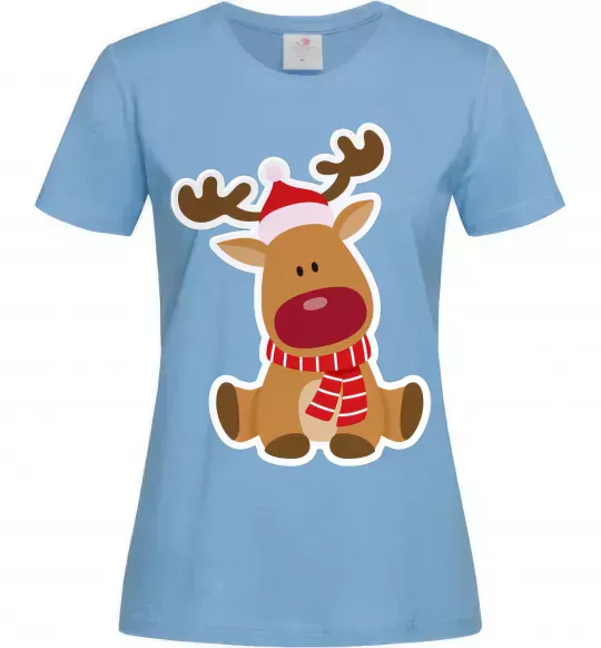 Жіноча футболка Олень сидить Блакитний фото