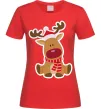 Жіноча футболка Олень сидить Червоний фото