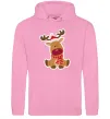 Мужская толстовка (худи) Олень сидить Розовый Мужская толстовка (худи) Олень сидить Розовый фото