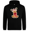 Мужская толстовка (худи) Олень сидить Черный фото