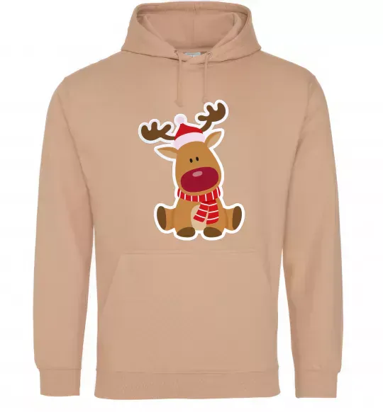 Мужская толстовка (худи) Олень сидить Песочный фото