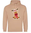 Мужская толстовка (худи) Олень сидить Песочный фото