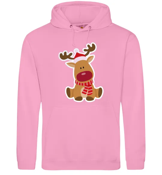 Женская толстовка (худи) Олень сидить Розовый фото