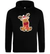 Жіноча толстовка (худі) Олень сидить Чорний фото
