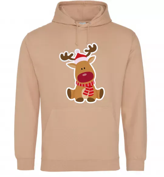 Жіноча толстовка (худі) Олень сидить Пісочний фото