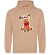 Жіноча толстовка (худі) Олень сидить Пісочний фото