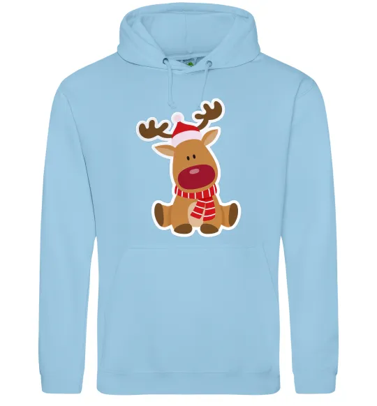 Женская толстовка (худи) Олень сидить Голубой фото