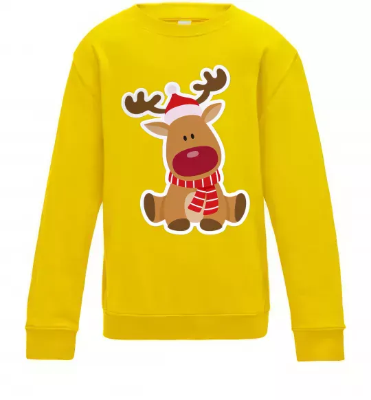 Дитячий світшот Олень сидить Сонячно жовтий фото