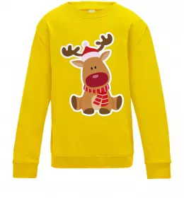 Дитячий світшот Олень сидить Сонячно жовтий фото