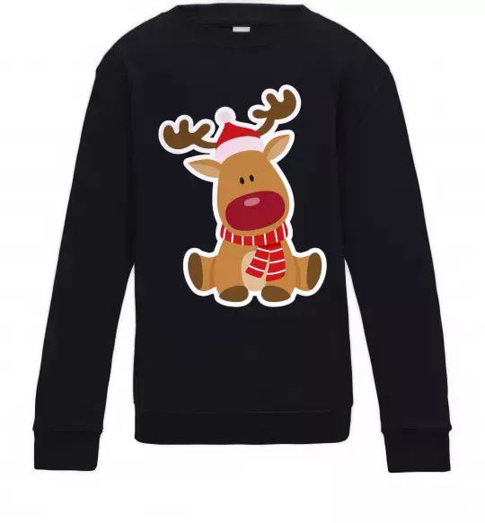 Дитячий світшот Олень сидить Чорний фото