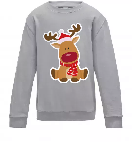 Дитячий світшот Олень сидить Сірий меланж фото