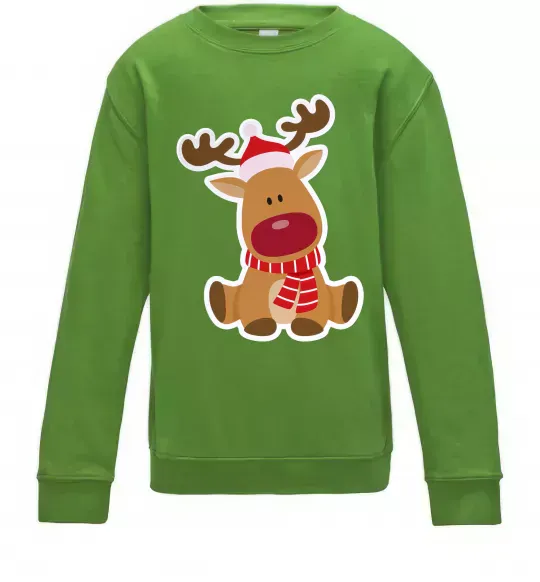 Дитячий світшот Олень сидить Лаймовий фото