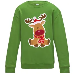 Дитячий світшот Олень сидить Лаймовий фото