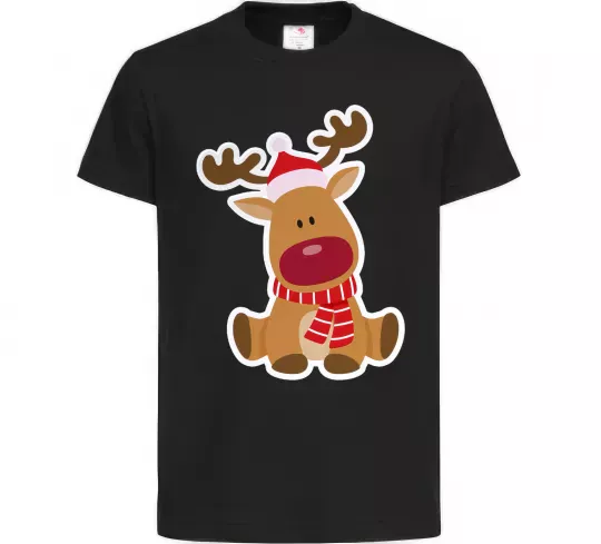 Детская футболка Олень сидить Черный фото