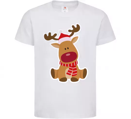 Детская футболка Олень сидить Белый фото