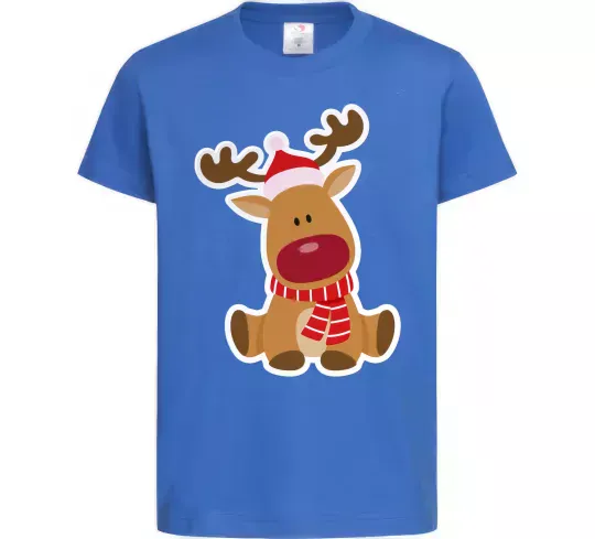 Детская футболка Олень сидить Ярко-синий фото