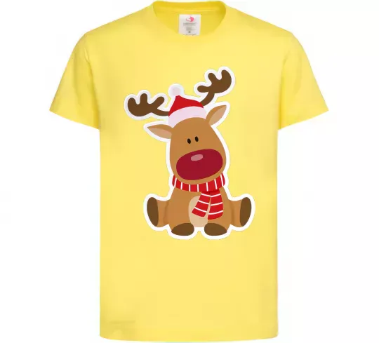 Детская футболка Олень сидить Лимонный фото