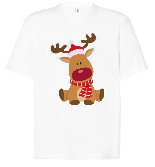 Футболка Оверсайз Олень сидить Белый фото