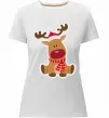 Жіноча преміум футболка Олень сидить Білий фото