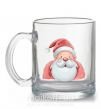 Чашка скляна Портрет Деда Мороза Прозорий фото