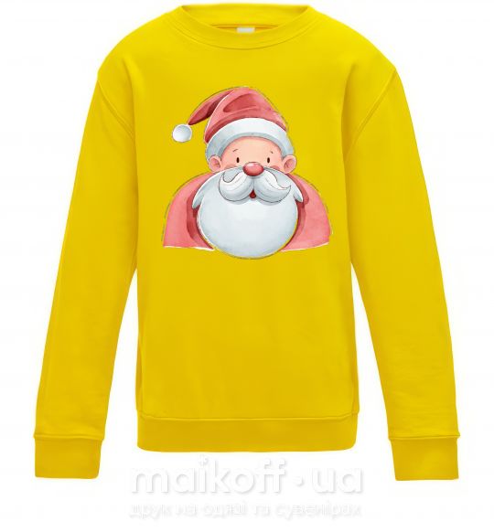 Дитячий світшот Портрет Деда Мороза Сонячно жовтий фото