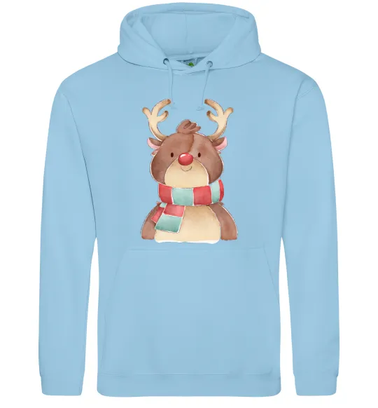 Женская толстовка (худи) Олень в шарфику Голубой фото