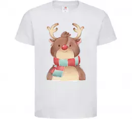 Детская футболка Олень в шарфику Белый фото