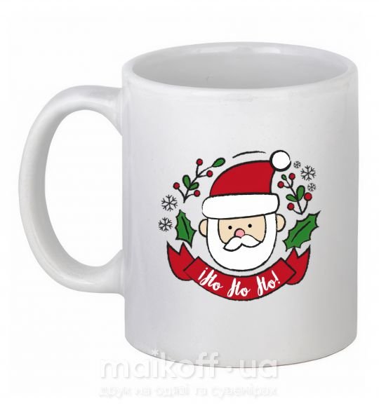 Чашка керамічна Ho Ho Ho Santa Білий фото