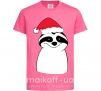 Детская футболка Новогодний ленивец Ярко-розовый фото