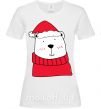 Женская футболка Медведь новогодний Белый фото