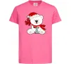 Детская футболка Новорічний ведмедик Ярко-розовый фото