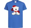 Детская футболка Новорічний ведмедик Ярко-синий фото