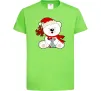 Детская футболка Новорічний ведмедик Лаймовый фото