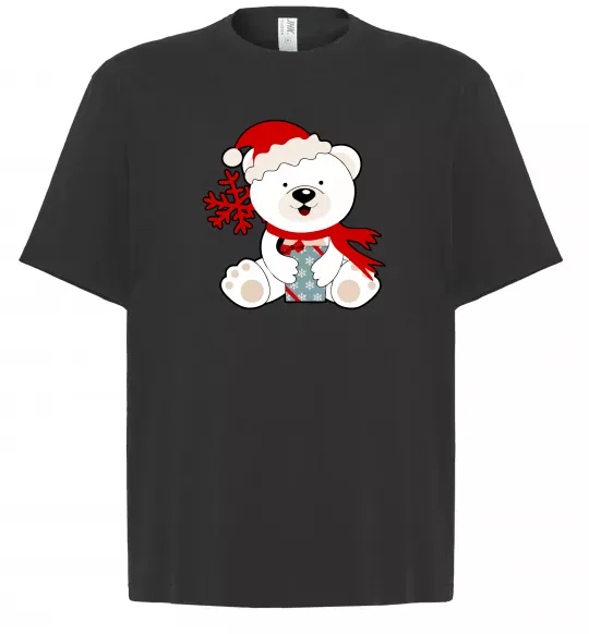 Футболка Оверсайз Новорічний ведмедик Черный фото