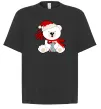 Футболка Оверсайз Новорічний ведмедик Черный фото