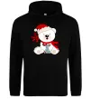 Чоловіча толстовка (худі) Новорічний ведмедик Чорний фото