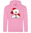 Женская толстовка (худи) Новорічний ведмедик Розовый фото