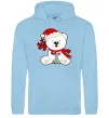 Женская толстовка (худи) Новорічний ведмедик Голубой фото