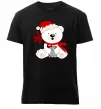 Чоловіча преміум футболка Новорічний ведмедик Чорний фото