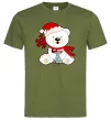 Чоловіча футболка Новорічний ведмедик Оливковий Чоловіча футболка Новорічний ведмедик Оливковий фото