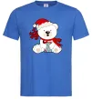 Чоловіча футболка Новорічний ведмедик Яскраво-синій Чоловіча футболка Новорічний ведмедик Яскраво-синій фото