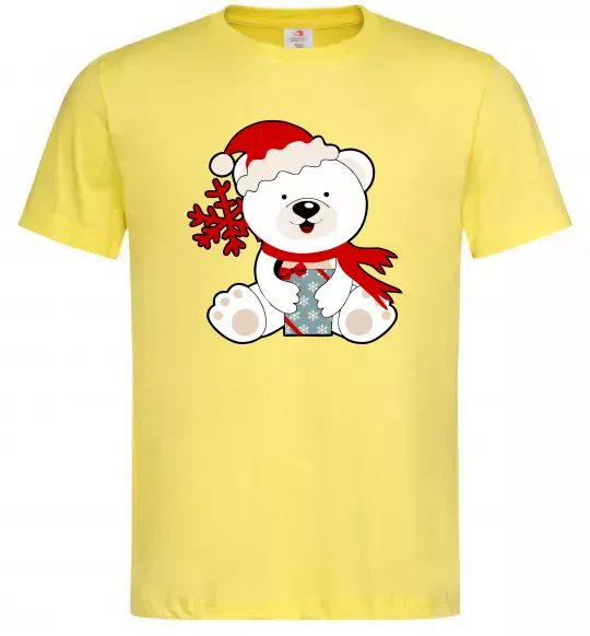 Чоловіча футболка Новорічний ведмедик Лимонний фото